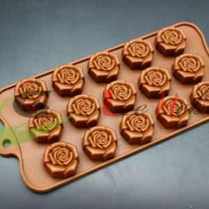 MOLDE SILICONA PARA CHOCOLATE – FORMA DE ROSA - Imagen 1