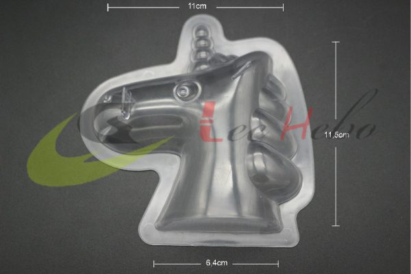 Molde Acrílico P/Chocolate - Unicornio 3D 1 cort19