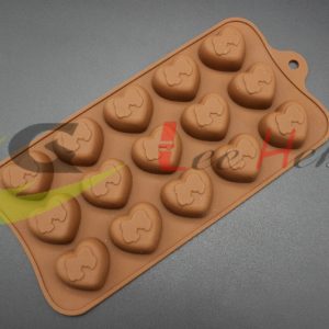 MOLDE SILICONA PARA CHOCOLATE – FORMA DE CORAZÓN - Imagen 1