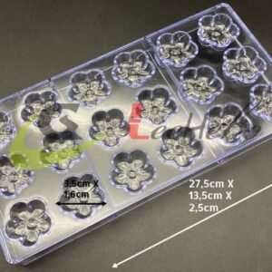 MOLDE ACRÍLICO PARA CHOCOLATE - FORMA DE FLOR S652-8