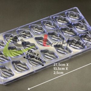 MOLDE ACRÍLICO PARA CHOCOLATE - FORMA DE LABIOS S652-19