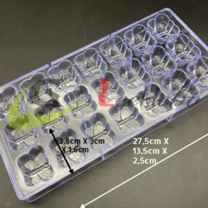 MOLDE ACRÍLICO PARA CHOCOLATE - FORMA DE MARIPOSA S652-22