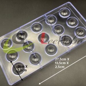 MOLDE ACRÍLICO PARA CHOCOLATE - FORMA DE ESFERA LISA S652-33