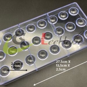 MOLDE ACRÍLICO PARA CHOCOLATE - FORMA DE ESFERA LISA S652-34