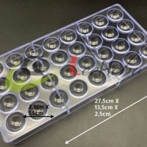 MOLDE ACRÍLICO PARA CHOCOLATE - FORMA DE ESFERA LISA S652-35