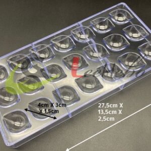 MOLDE ACRÍLICO PARA CHOCOLATE - FORMA DE ALMENDRA LISA S652-40