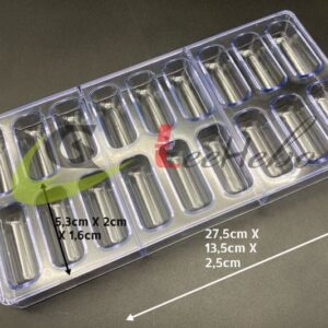 MOLDE ACRÍLICO PARA CHOCOLATE - FORMA DE OBLONGO S652-45