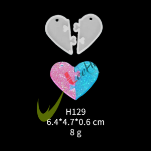 MOLDE SILICONA P/RESINA H129 -FORMA DE CORAZON