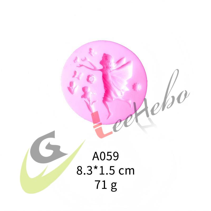 MOLDE PARA FONDANT -HADA O ÁNGEL Y FLORES