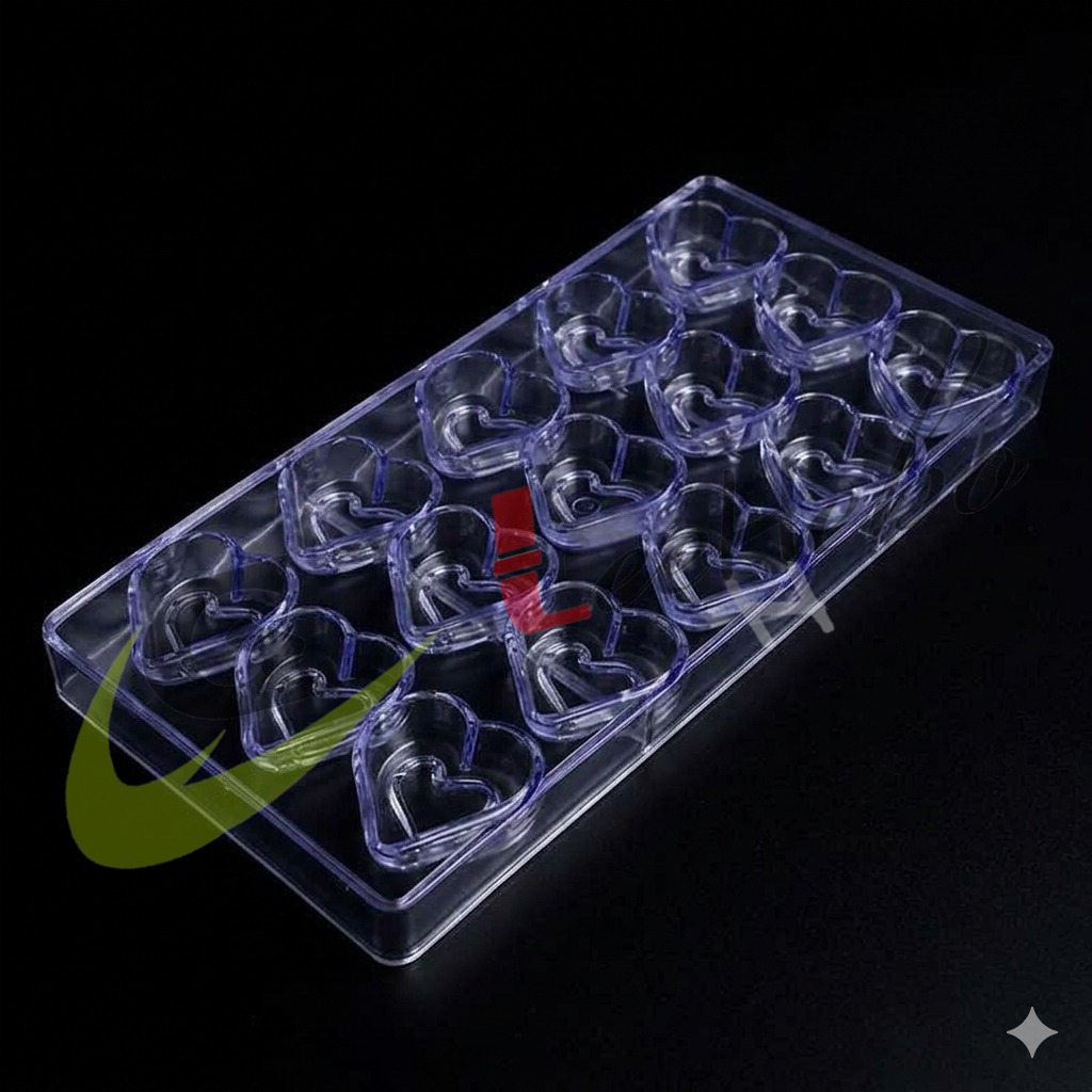 MOLDE ACRÍLICO PARA CHOCOLATE - FORMA DE CORAZÓN S652-15