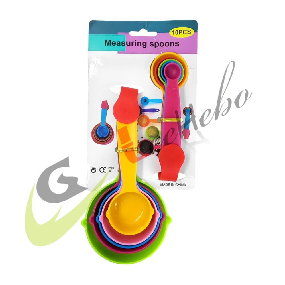 JUEGO DE CUCHARA Y TAZA MEDIDORA DE PLÁSTICO  10PCS