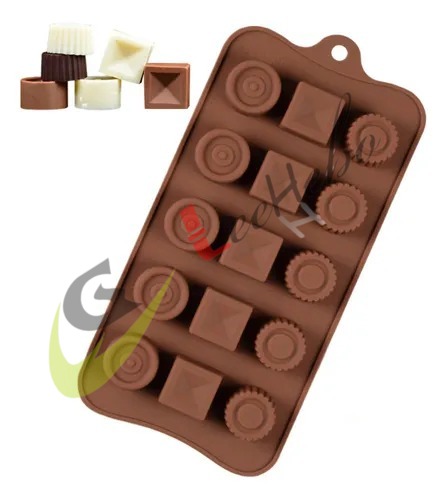 MOLDE SILICONA PARA CHOCOLATE – FORMA DE REDONDO Y CUADRADO