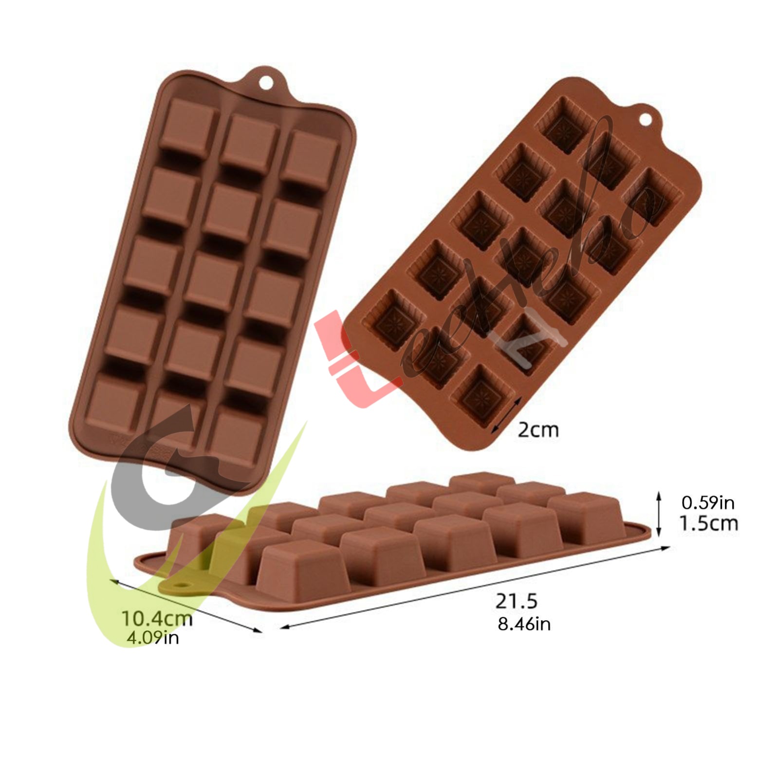 MOLDE SILICONA PARA CHOCOLATE – FORMA DE CUADRADO