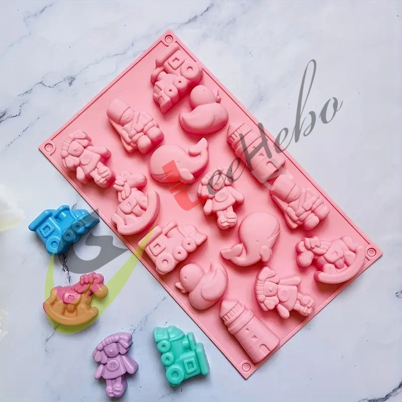 MOLDE SILICONA PARA CHOCOLATE-FORMA DE JUGUETE DE BEBÉ